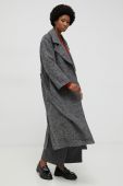 Пальто з вовною Answear Lab колір сірий перехідне oversize