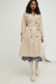 Плащ Answear Lab колір бежевий перехідний двобортний