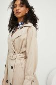 Плащ Answear Lab колір бежевий перехідний двобортний