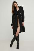 Тренч Answear Lab жіночий колір чорний перехідний oversize