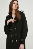 Тренч Answear Lab жіночий колір чорний перехідний oversize