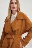 Тренч Answear Lab жіночий колір коричневий перехідний oversize