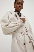Пальто Answear Lab жіноче колір бежевий перехідне двобортне (3168072)