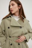 Тренч Answear Lab жіночий колір зелений перехідний двобортний (3217457)