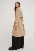 Тренч Answear Lab жіночий колір бежевий перехідний двобортний (3217462)
