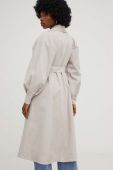 Тренч Answear Lab жіночий колір сірий перехідний двобортний