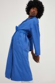 Тренч Answear Lab жіночий перехідний колір блакитний