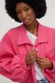 Джинсова куртка Answear Lab жіноча колір рожевий перехідна oversize