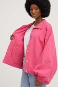 Джинсова куртка Answear Lab жіноча колір рожевий перехідна oversize