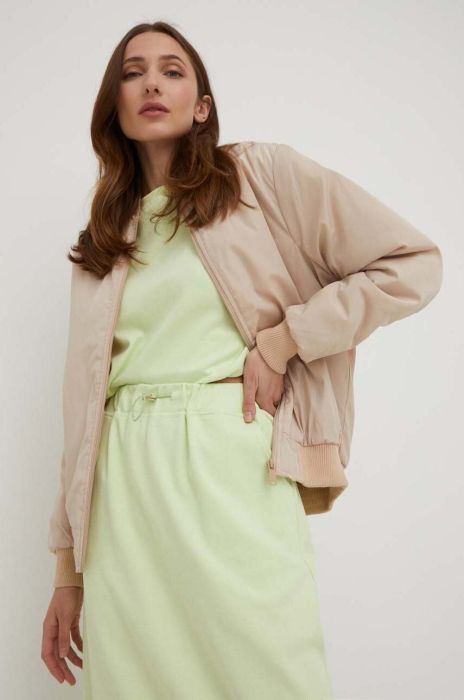 Куртка-бомбер Answear Lab жіночий колір сірий перехідна