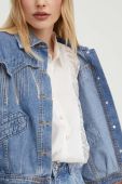 Джинсова куртка Answear Lab жіноча перехідна oversize колір блакитний (3118603)