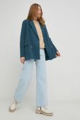 Піджак Answear Lab двобортний однотонний колір блакитний (2932709)