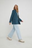 Піджак Answear Lab двобортний однотонний колір блакитний (2932709)