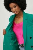 Піджак Answear Lab колір зелений двобортний однотонний (3016045)