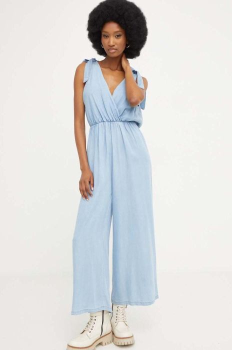 Комбінезон Answear Lab декольте трикутник колір блакитний (3261783)