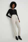 Штани Answear Lab жіночі колір бежевий пряме висока посадка (2956100)