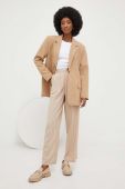 Штани Answear Lab жіночі колір бежевий пряме висока посадка (3273243)