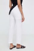 Штани з льоном Answear Lab колір білий пряме висока посадка