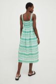 Бавовняна сукня Answear Lab колір зелений midi розкльошена (3264634)