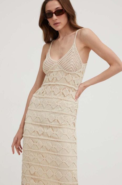 Сукня Answear Lab колір бежевий maxi облягаюча (3230908)