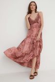 Шовкова сукня Answear Lab колір рожевий maxi розкльошена