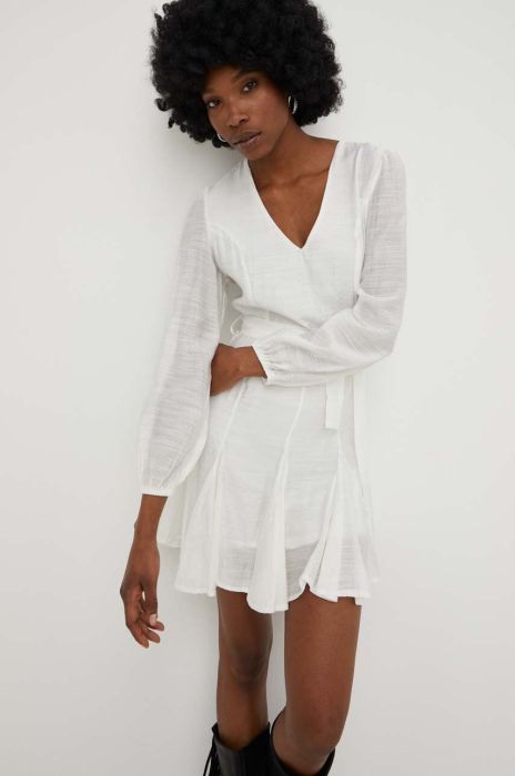 Бавовняна сукня Answear Lab колір білий mini розкльошена (3171558)