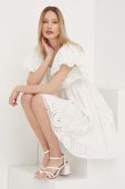 Бавовняна сукня Answear Lab колір білий mini розкльошена (3276018)
