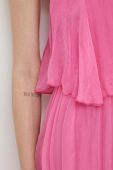 Сукня з шовком Answear Lab колір рожевий maxi розкльошена (3277782)