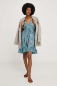 Шовкова сукня Answear Lab mini розкльошена колір блакитний (3295383)