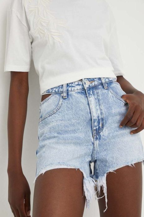 Джинсові шорти Answear Lab жіночі однотонні висока посадка колір блакитний (3269865)