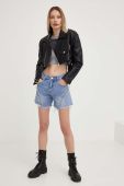 Джинсові шорти Answear Lab жіночі з аплікацією висока посадка колір блакитний (3276135)