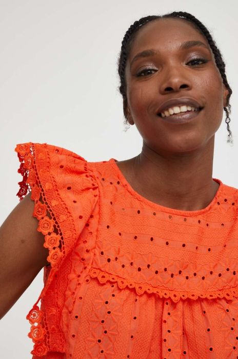 Бавовняна блузка Answear Lab колір помаранчевий