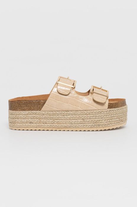 Шльопанці Answear Lab Woman Key жіночі колір бежевий на платформі