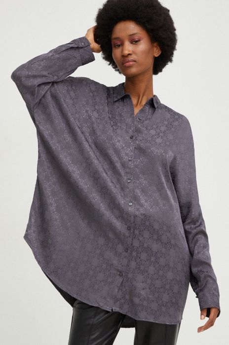 Сорочка Answear Lab жіноча колір сірий relaxed класичний комір (2776480)