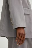 Піджак Answear Lab жіноча колір сірий двобортний однотонний