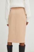Спідниця Answear Lab колір бежевий midi олівець (2645237)