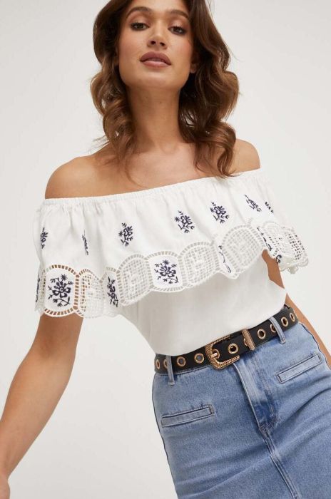 Блузка Answear Lab жіноча колір білий візерунок (3352354)