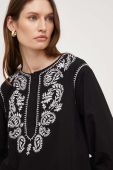 Бавовняна блузка Answear Lab жіноча колір чорний з аплікацією