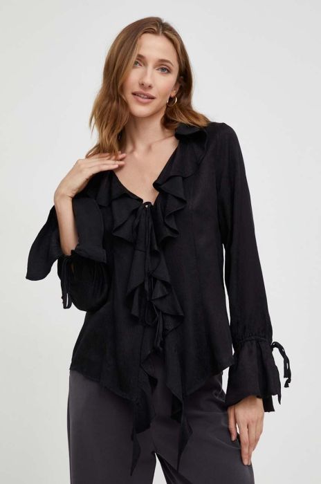 Блузка Answear Lab жіноча колір чорний однотонна (3622799)