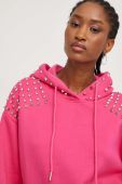 Кофта Answear Lab жіноча колір рожевий з капюшоном з аплікацією (3412357)