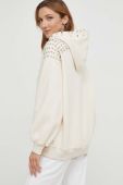 Кофта Answear Lab жіноча колір бежевий з капюшоном з аплікацією (3412363)