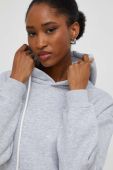 Бавовняна кофта Answear Lab жіноча колір сірий з капюшоном однотонна