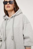 Кофта Answear Lab жіноча колір сірий з капюшоном однотонна (3682016)