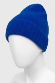 Шапка з вовною Answear Lab з товстого трикотажу колір блакитний