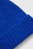 Шапка з вовною Answear Lab з товстого трикотажу колір блакитний