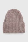 Вовняна шапка Answear Lab колір бежевий з товстого трикотажу вовна (3655879)