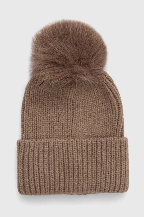Шапка Answear Lab колір бежевий з товстого трикотажу (3657982)
