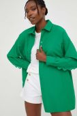 Сорочка Answear Lab жіноча колір зелений relaxed класичний комір (3314358)