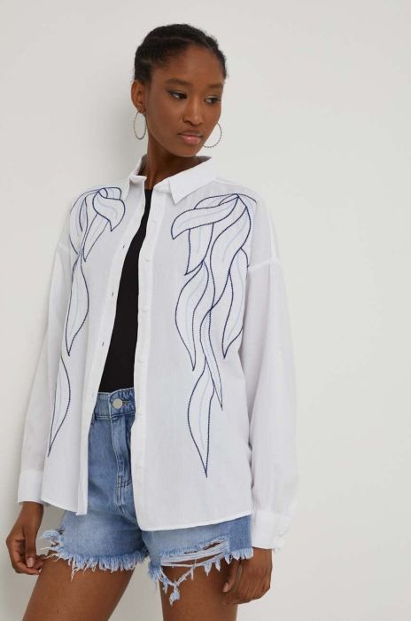 Бавовняна сорочка Answear Lab жіноча колір білий regular класичний комір (3298192)