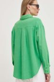 Сорочка з льоном Answear Lab колір зелений relaxed класичний комір